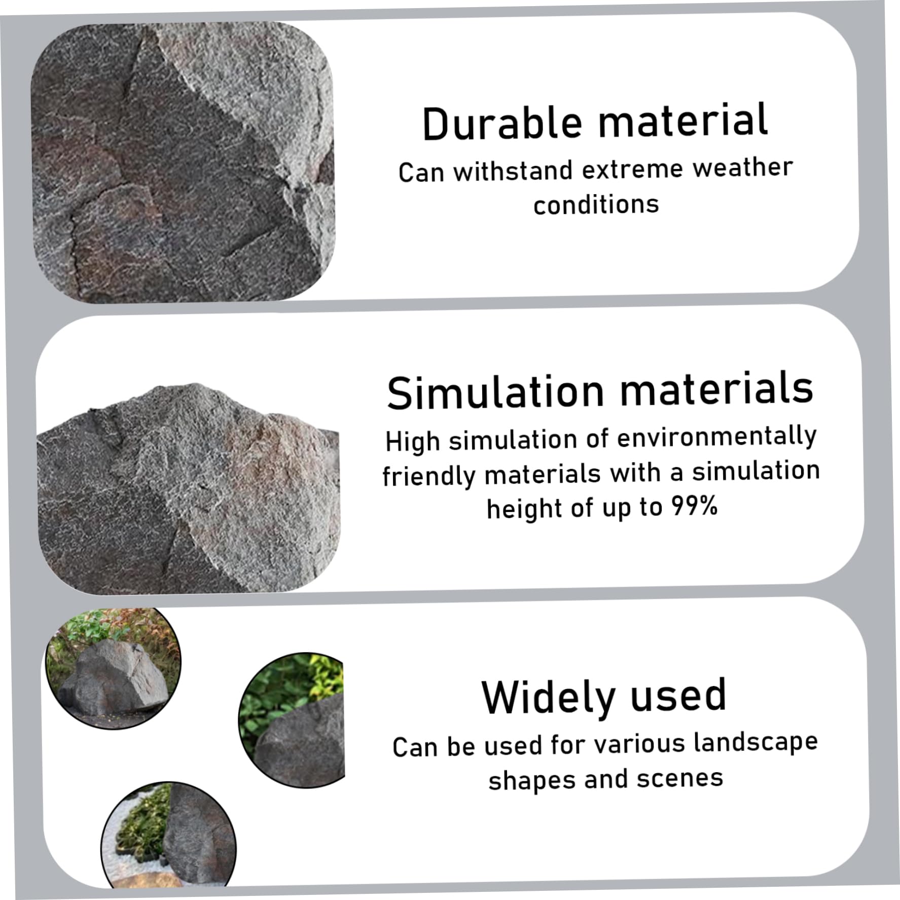 Outdoor Faux Rock Cover, gefälschte Rock Regenwaldlandschaft, realistische PU -Schaumkunstgesteine ​​mit natürlicher Textur für Landschaftsbau und Brunnenpumpengehäuse (B)