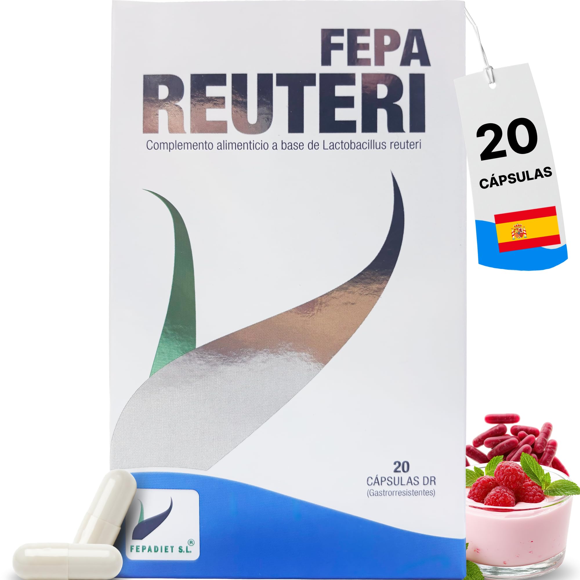 FEPA Reuteri 20 Cápsulas Pack de 3 – Cápsulas con Lactobacillus reuteri – Complemento Alimenticio con Probiótico - Apoyo Nutricional Equilibrio de la Flora Intestinal y Función Inmunitaria – Fepadiet