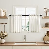 Vista 103 de Guken - Cortinas de lino negro de 108 pulgadas de largo para sala de estar, dormitorio, juego de 2 paneles, bolsillo para barra, cortinas