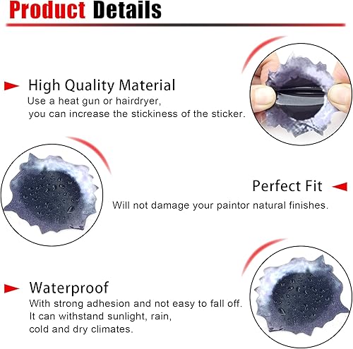 Miniatura 3 de Calcomanías de auto con agujero de bala 3D calcomanías estereoscópicas de simulación con agujeros de bala accesorios divertidos para automóvil