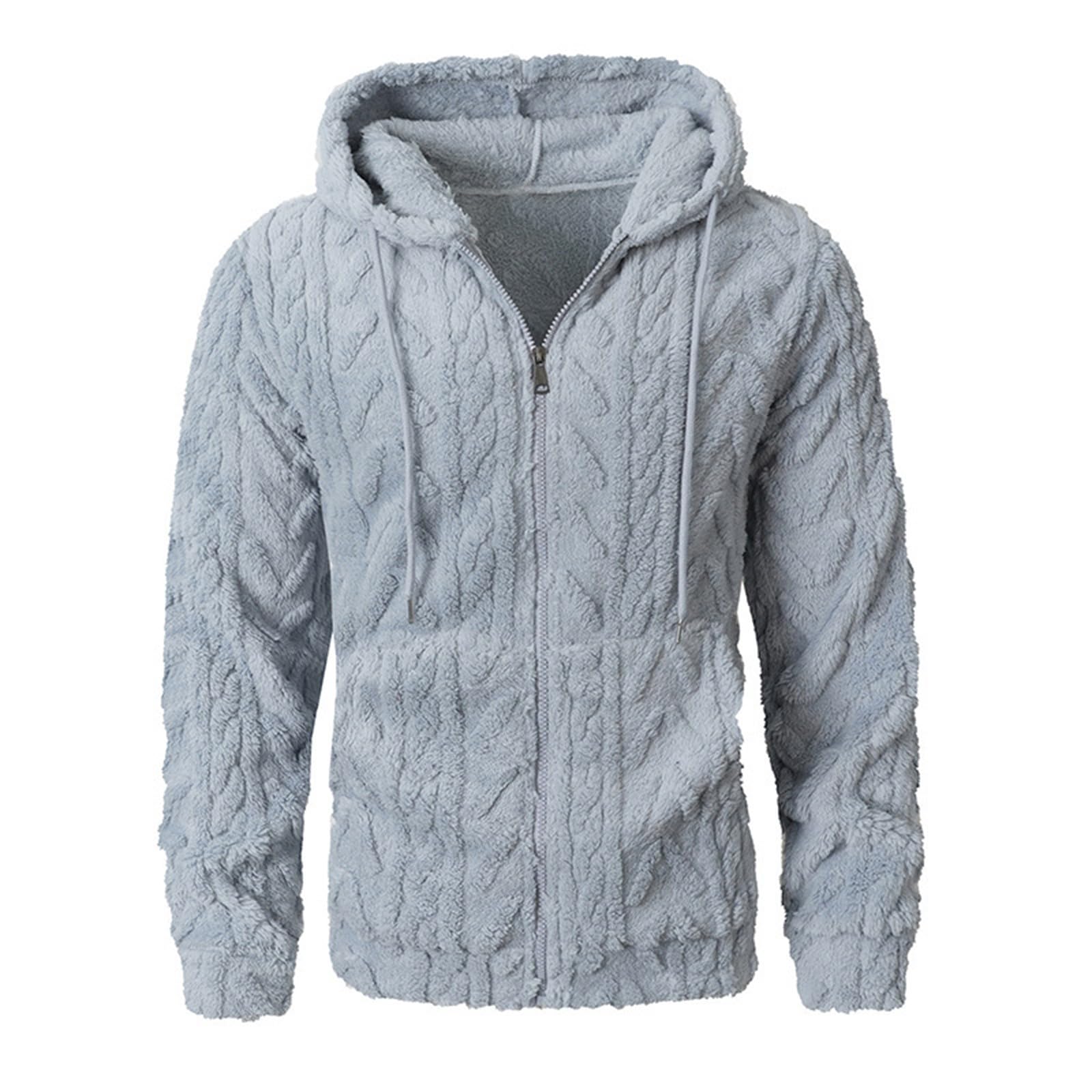 Sudadera Sin Mangas Hombre Chaqueta De Forro para Hombre, Manga Larga, Cremallera, con Capucha, Estilo Casual Y Cálido Invierno. Top Yoga (Light Blue, S) Ropa Marca Gimnasio Camisas
