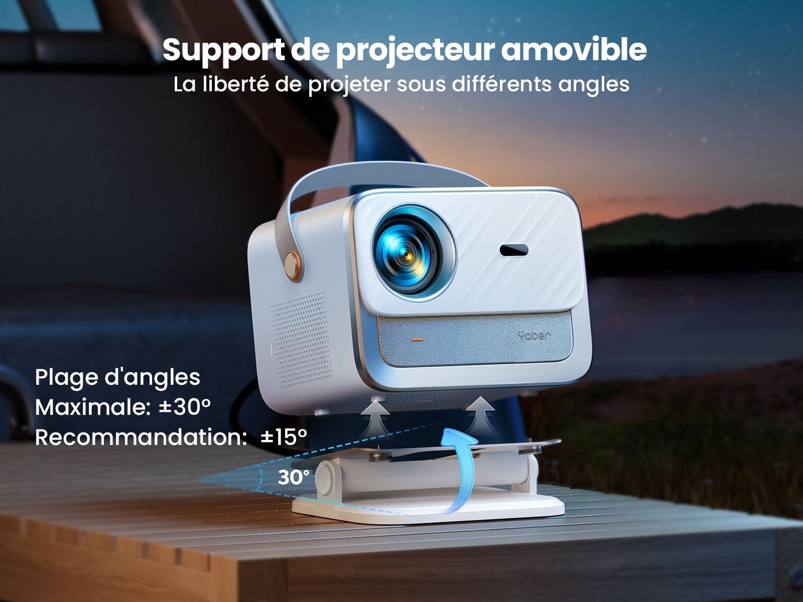 【Netflix Certificado/Dolby 20W】 Videoproyector 4K WiFi 6 Bluetooth, YABER Proyector de Video Auto Focus/Keystone, Retroproyector portátil Nativo FHD 1080P, 2x10W Altavoces, Sistema Linux