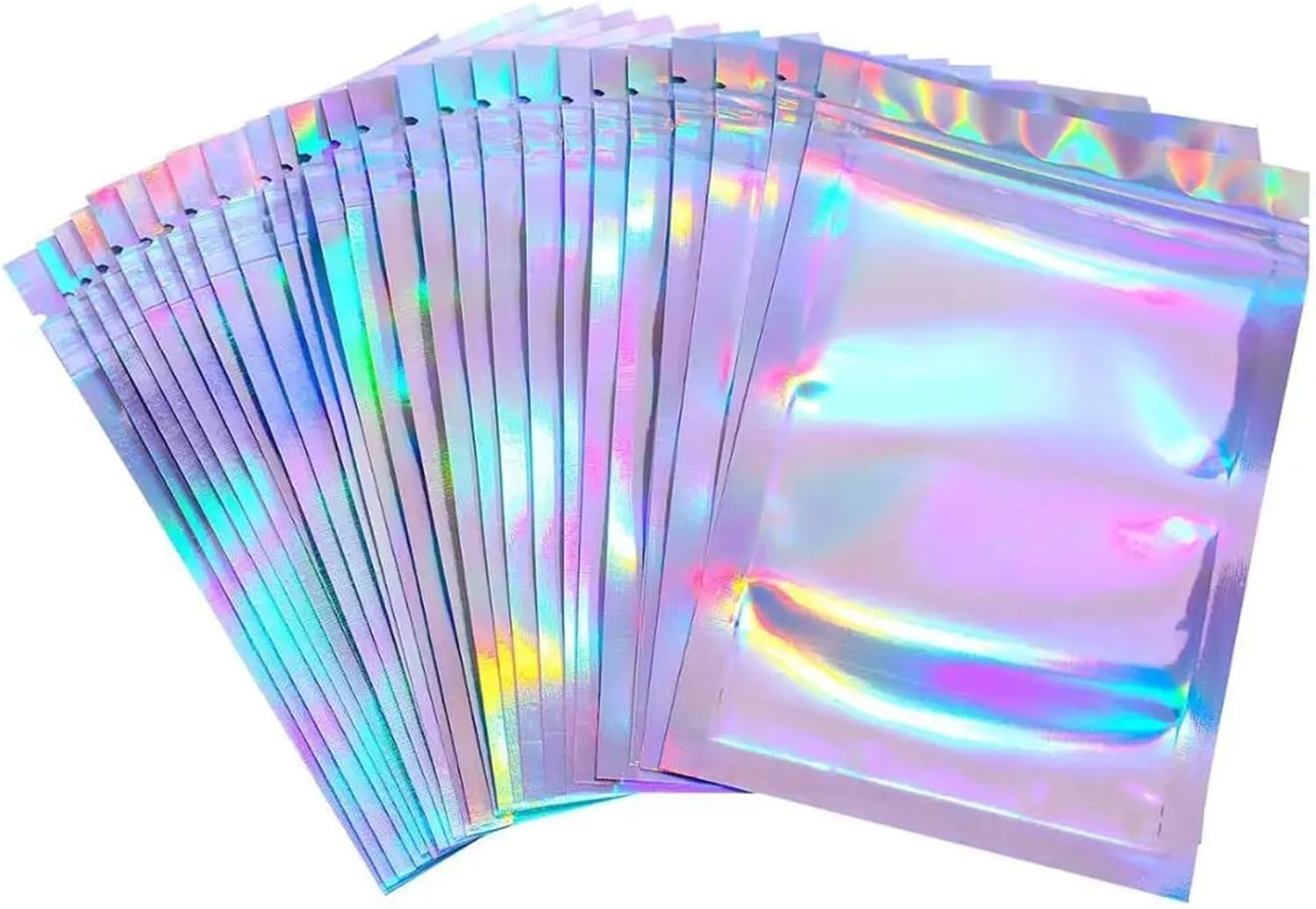 Torby z zamknięciem samoprzylepnym ， Płaskie torebki z folii aluminiowej zamknięciem strunowym, opakowanie 10 sztuk, różne rozmiary(Xl 14x20 Cm 10pcs)