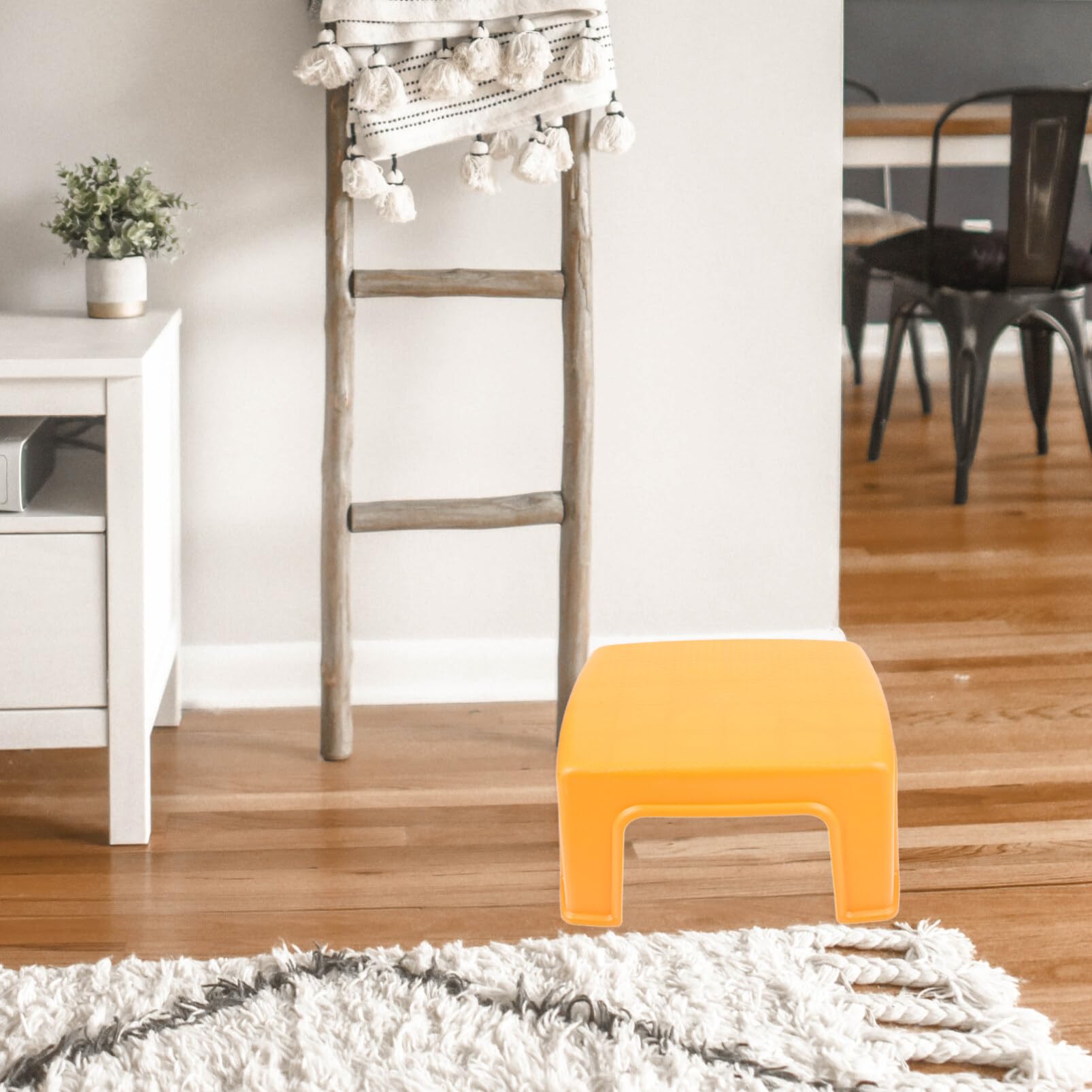 Kichvoe Kids Step Stool, Toddler Step Up Stool Plastic Stool Ladder Helper Bathroom Safety Bottom Potty Training Stool Shower Bench for Bathroom Sink Orange