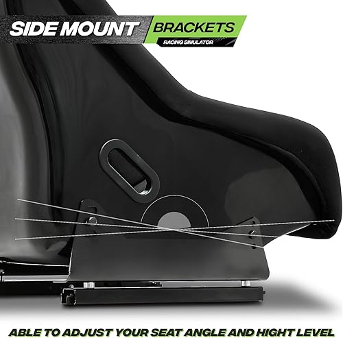 Miniatura 5 de Magshion Asiento de carreras con deslizador para cabina de simulador de rueda de carreras, asiento universal de conducción simulador de carreras,