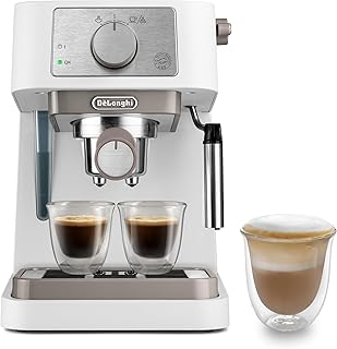De’Longhi Stilosa EC260.W Manual Coffee Machine, Pressure 15 Bar, Cappuccino System, Automatic Shut-off, Compatible with E…