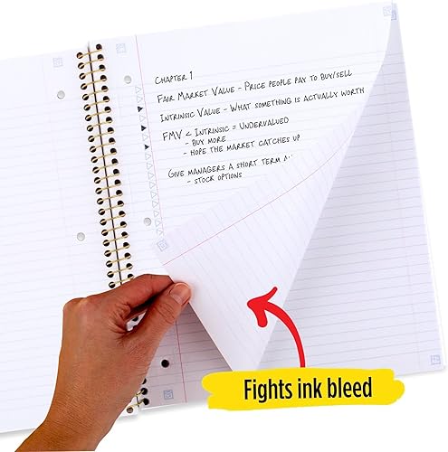 Miniatura 3 de Five Star Cuadernos en espiral, 1 materia, rayado universitario, 11 x 8-1/2 pulgadas, bonitos diseños de colores brillantes, paquete de 3, el diseño