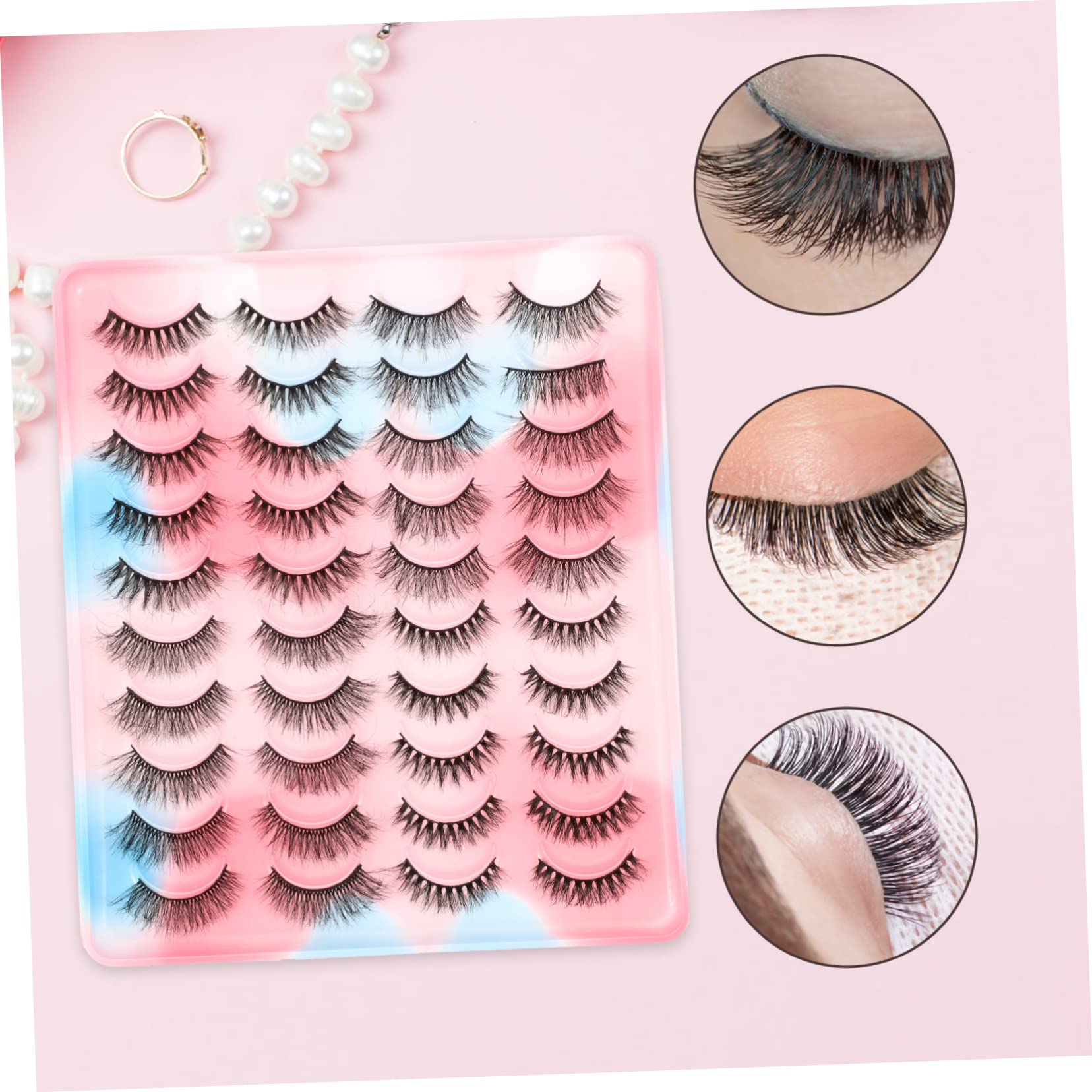 MAGICLULU 60pares Pestañas Postizas De Extensiones De Pestañas De Diseño Natural y Reutilizables Para y Hechas Mano Material y Cómodo