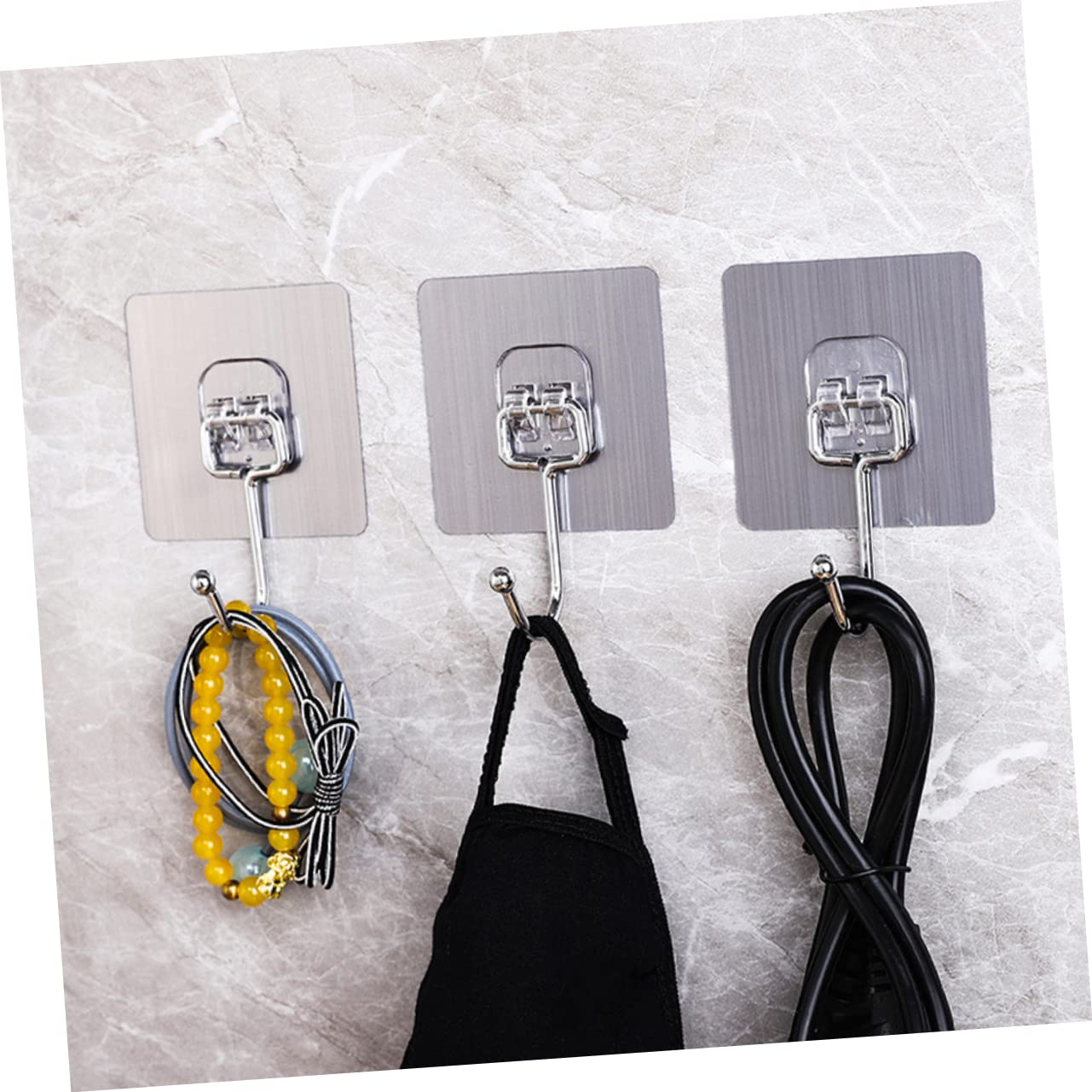 VASDEV 20 piezas Gancho autoadhesivo que no deja marcas Perchas para ropa de niños Perchas transparentes Sombrero Percha de pared Pequeños tréboles de metal Ganchos de pared Ganchos de pa