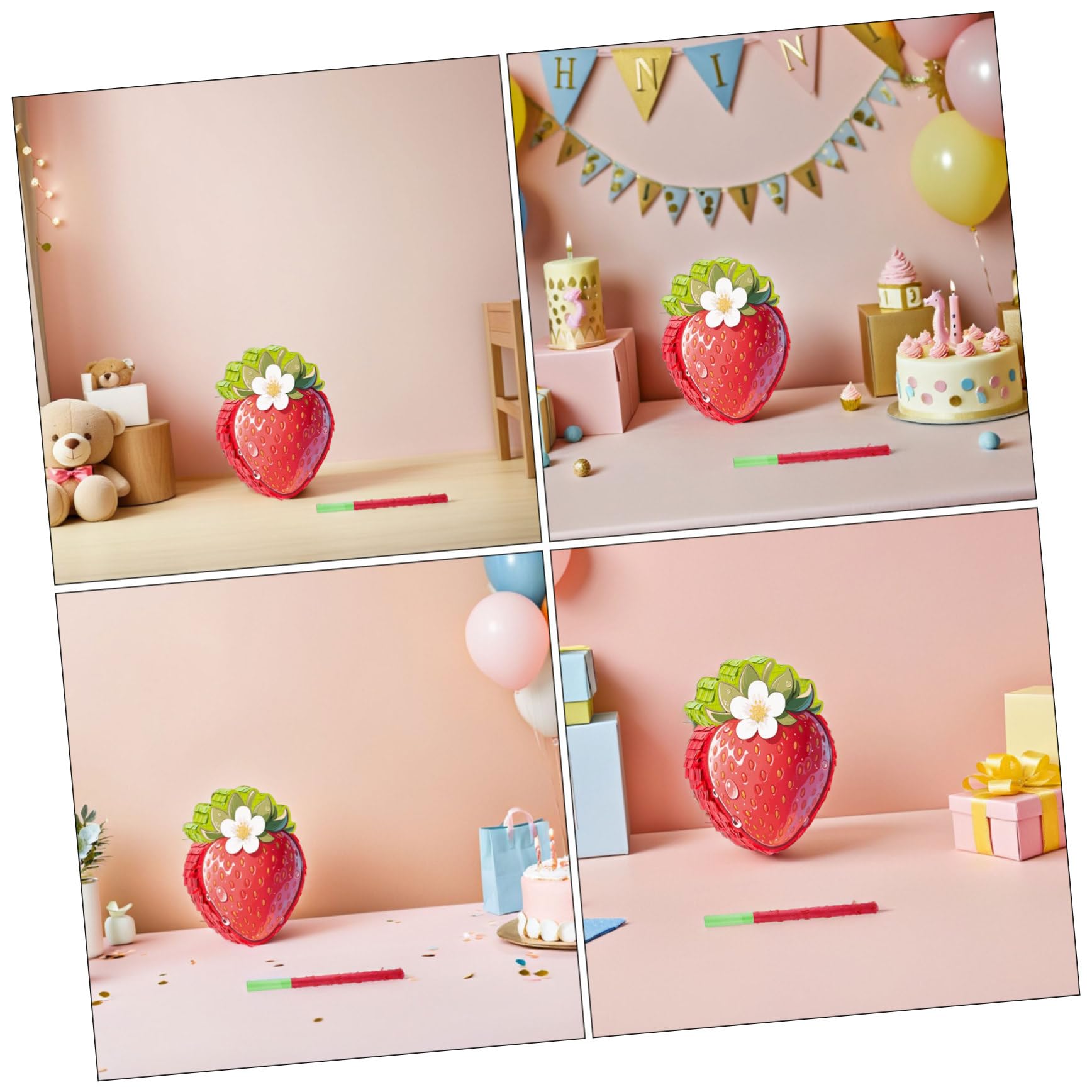 POPETPOP Pinata de para Cumpleaños con Diseño Resistente de Cartón y Papel Crepé Incluye Colgador y Abertura para Rellenar para Fiestas Infantiles y Temáticos de Verano