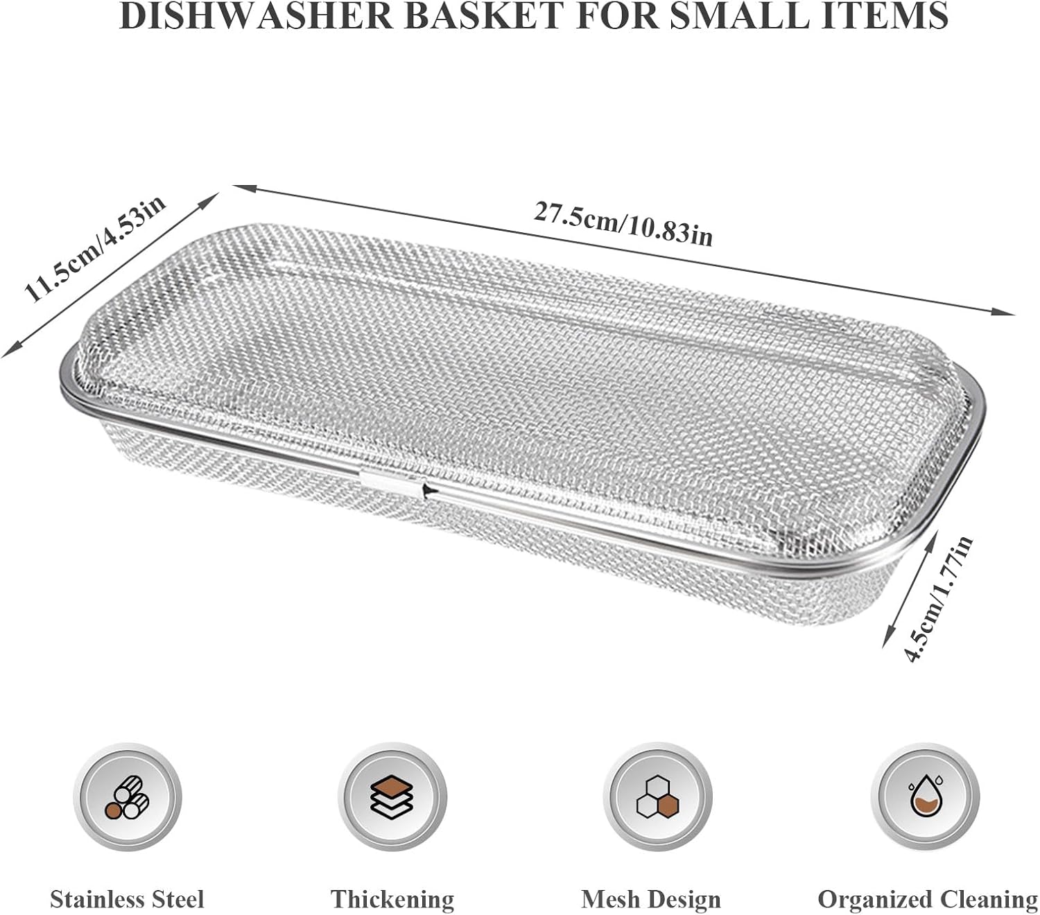 Dishwasher Basket for Small Items, Stainless Steel Chopstick Holder for Dishwasher, Dishwasher Silverware Basket