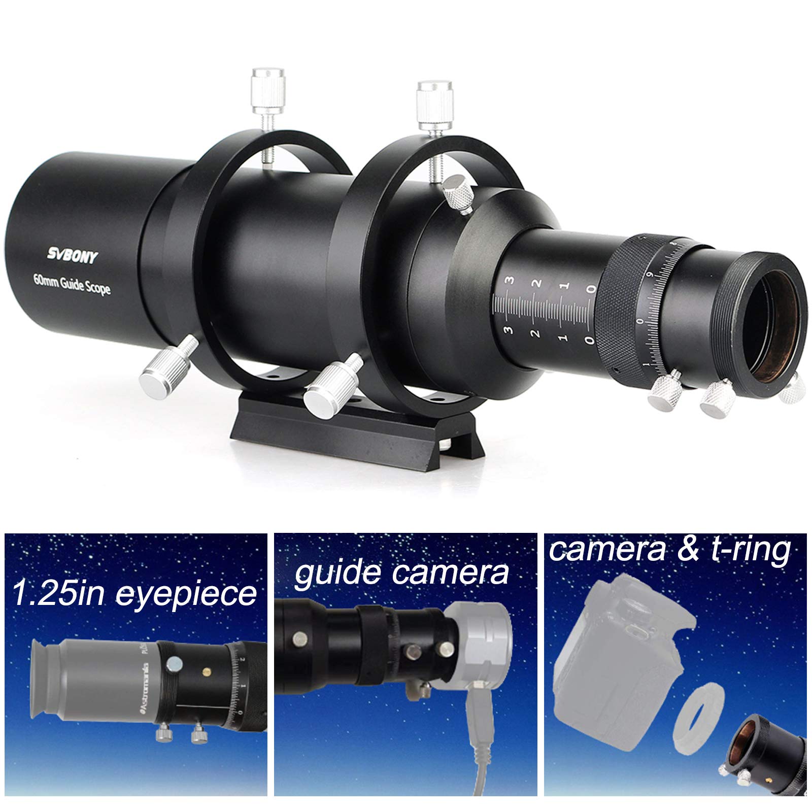 Buy Svbony SV106 Guide Scope 60mm,F4 Finderscope with Helical Focuser for Guiding Finding Stars