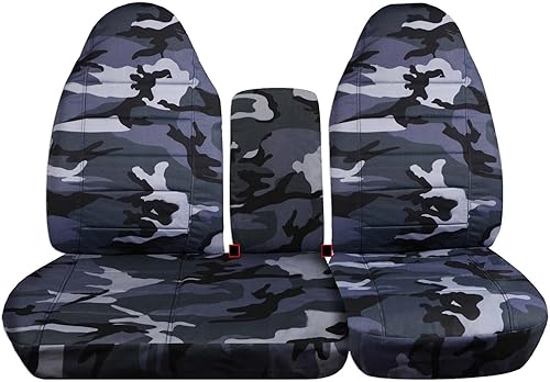 Miniatura 9 de Totally Covers - fundas de asiento de camioneta camuflados, (banco delantero dividido 4060) con apertura central para consola o reposabrazos firme.