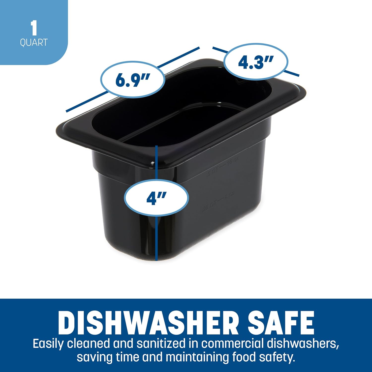 Carlisle FoodService Products Plastic Food Pan 1/9 Size 4 Inches Deep Clear - Image 4