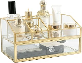 JIARI Organizador de maquillaje de cristal co...