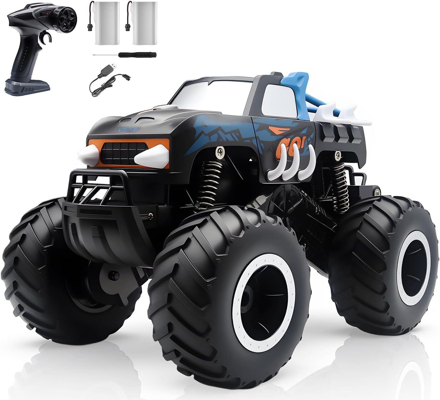Snugzy Amphibious Monster Truck Toys RC Truck 1:16 Scale Remote Control Car 4WD Off-Road All Terrain Waterproof RC Car with 360°Rotation Toys Gifts for Kids
