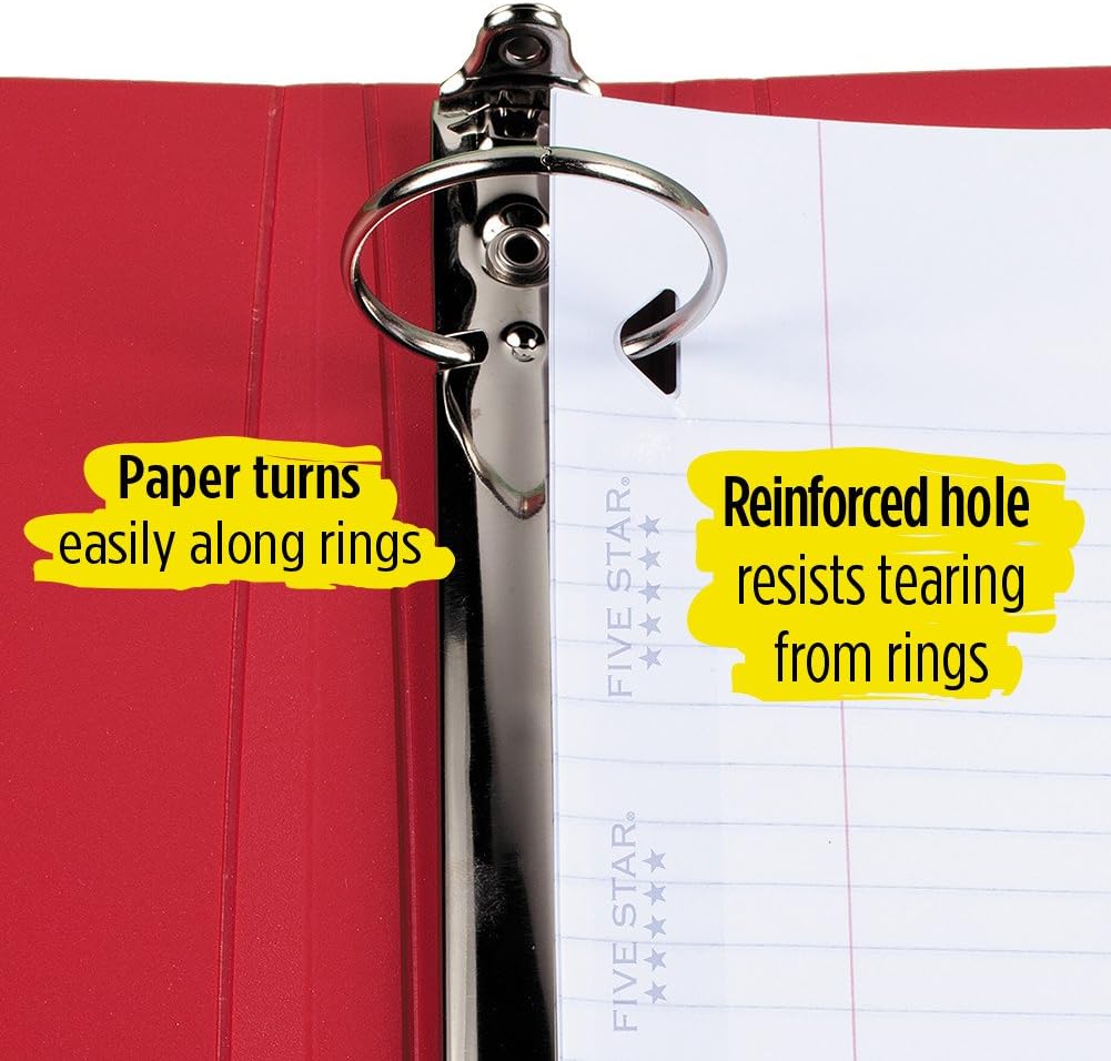 Five Star Filler Paper, College Ruled, Reinforced, Loose Leaf Paper, 11 x 8.5", 100 Sheets/Pack Pack Of 3, 17010 : Office Products