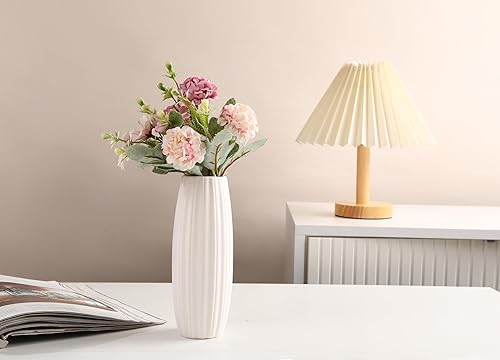 Miniatura 4 de -Jarrón de cerámica blanca para decoración del hogar, jarrón seco de estilo moderno, comedor, dormitorio, oficina, sala de estar, buenos accesorios