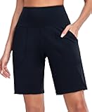 Women's High Waisted Shorts Yoga Workout Bermuda Long Hiking Shorts with Pockets