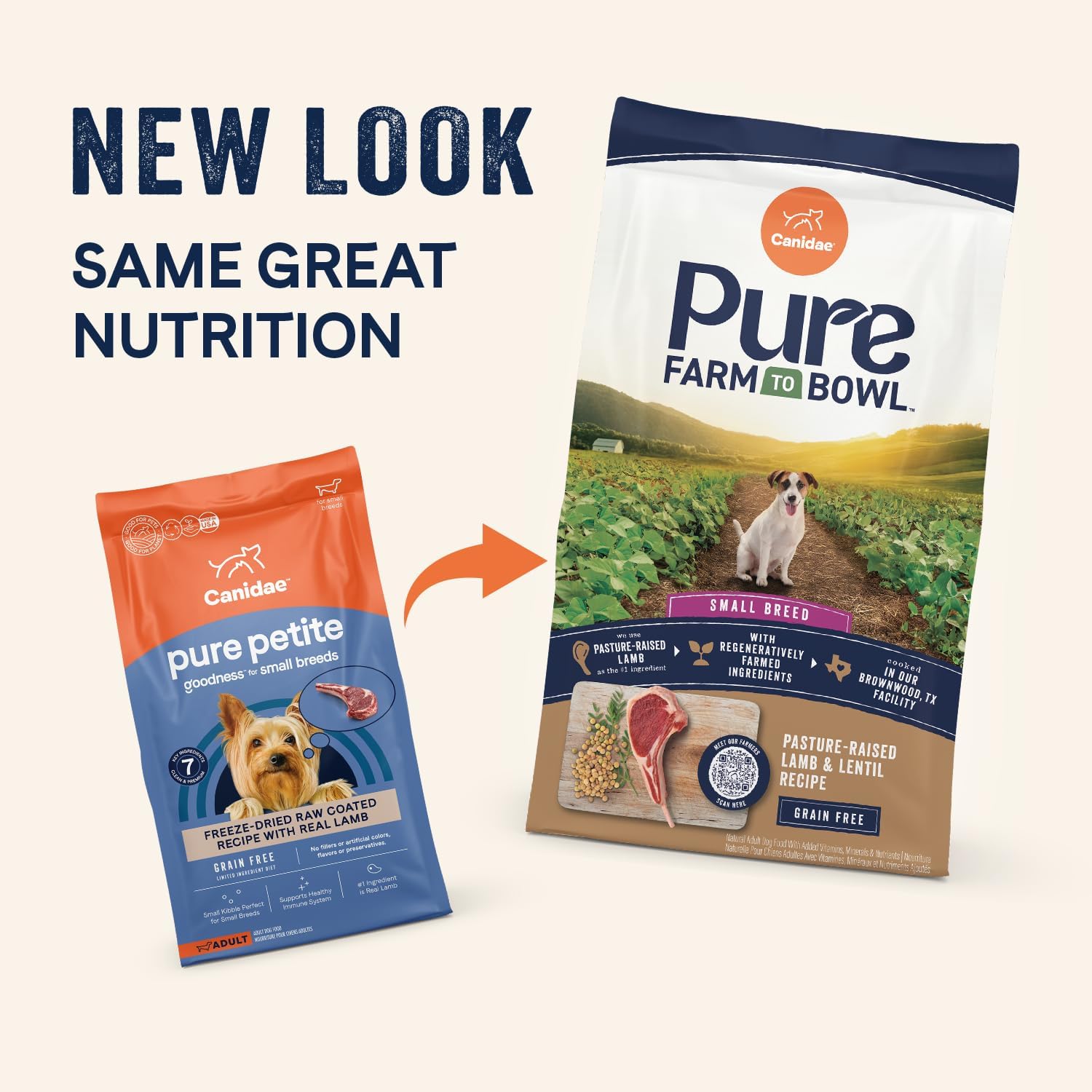 Canidae Pure Farm to Bowl Small Breed, Pasture-Raised Lamb & Lentil Recipe, 10 lbs.