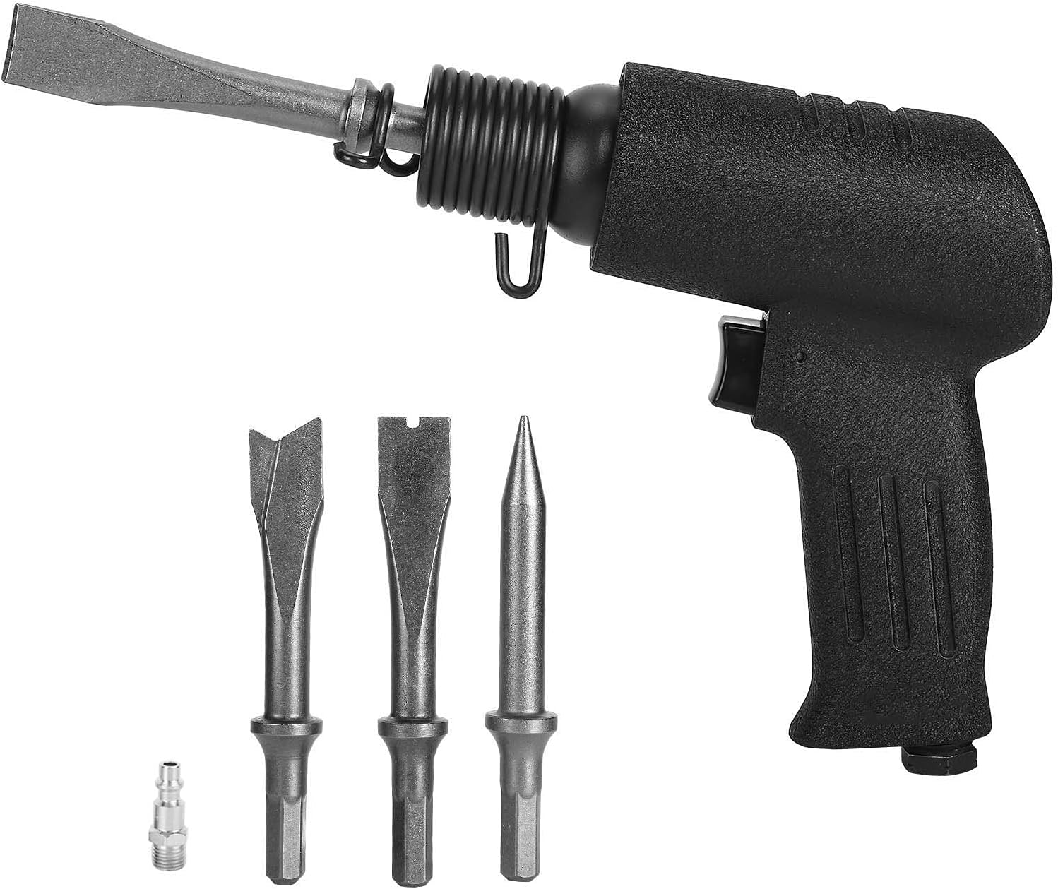 KP - 762 Air Chisel Shovel, Pneumatic Hammer Tool Set with 4 Chisel Heads, 4200bpm Impact Speed for Cutting Shovelling Slotting, Alloy Steel Construction for Heavy Duty Work (US Style)