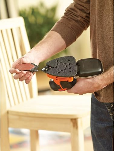 BLACK+DECKER Ponceuse Mouse filaire 120W, Orange/Noir, 3 Accessoires KA2000-QS - 9
