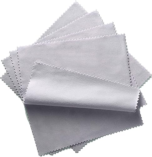 Tyenaza Paño de lentes gris claro, 100 piezas de tela gris claro para lentes de textura cepillada, gamuza de microfibra suave, paño de limpieza