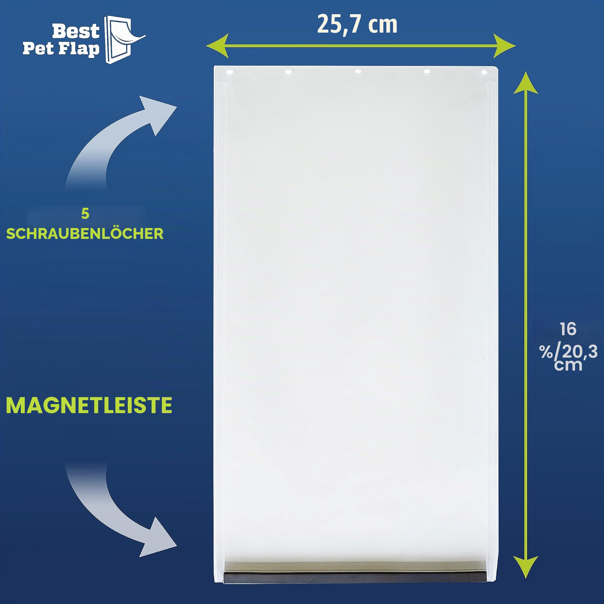 Best Pet Flap Große Ersatzklappe für die Hundetür, Nicht aus PVC, passend für PetSafe PAC11-11039 – Maße: 25,4 x 41,9 cm, langlebiger, energieeffizienter, weniger Schrumpfung, BPA-frei