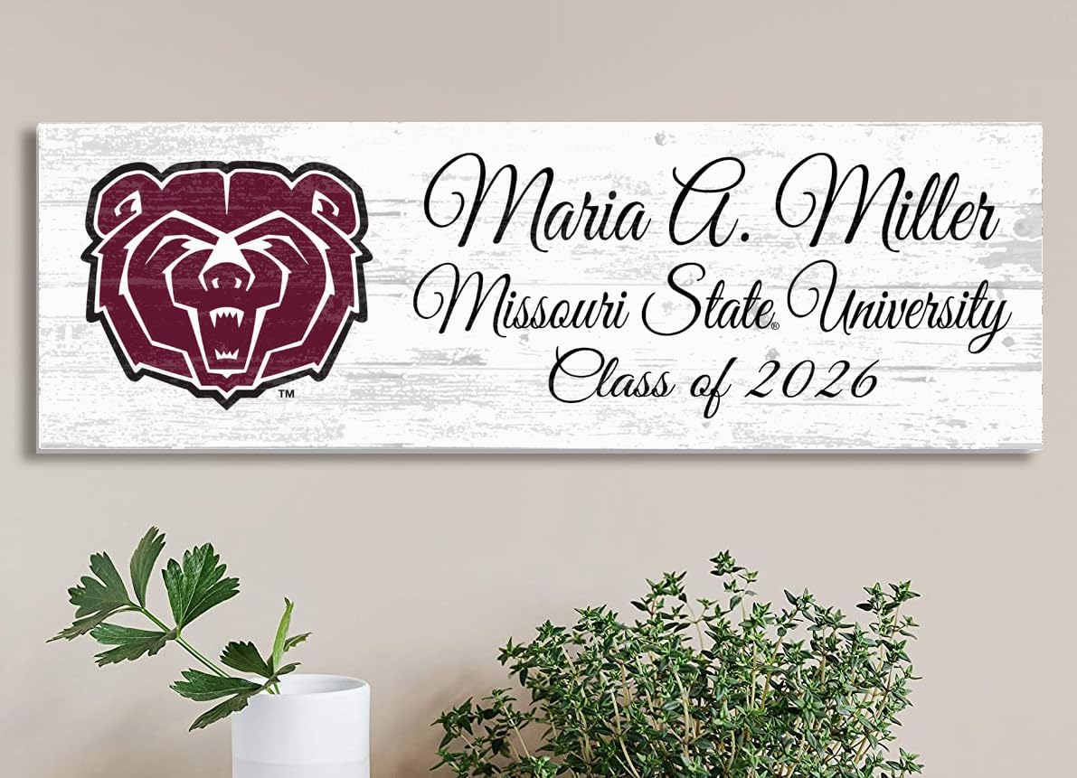 Missouri State University Personalized Class Year Plaque – Solid Wood – Custom Name for Alumni, New Students, or Graduation Gift
