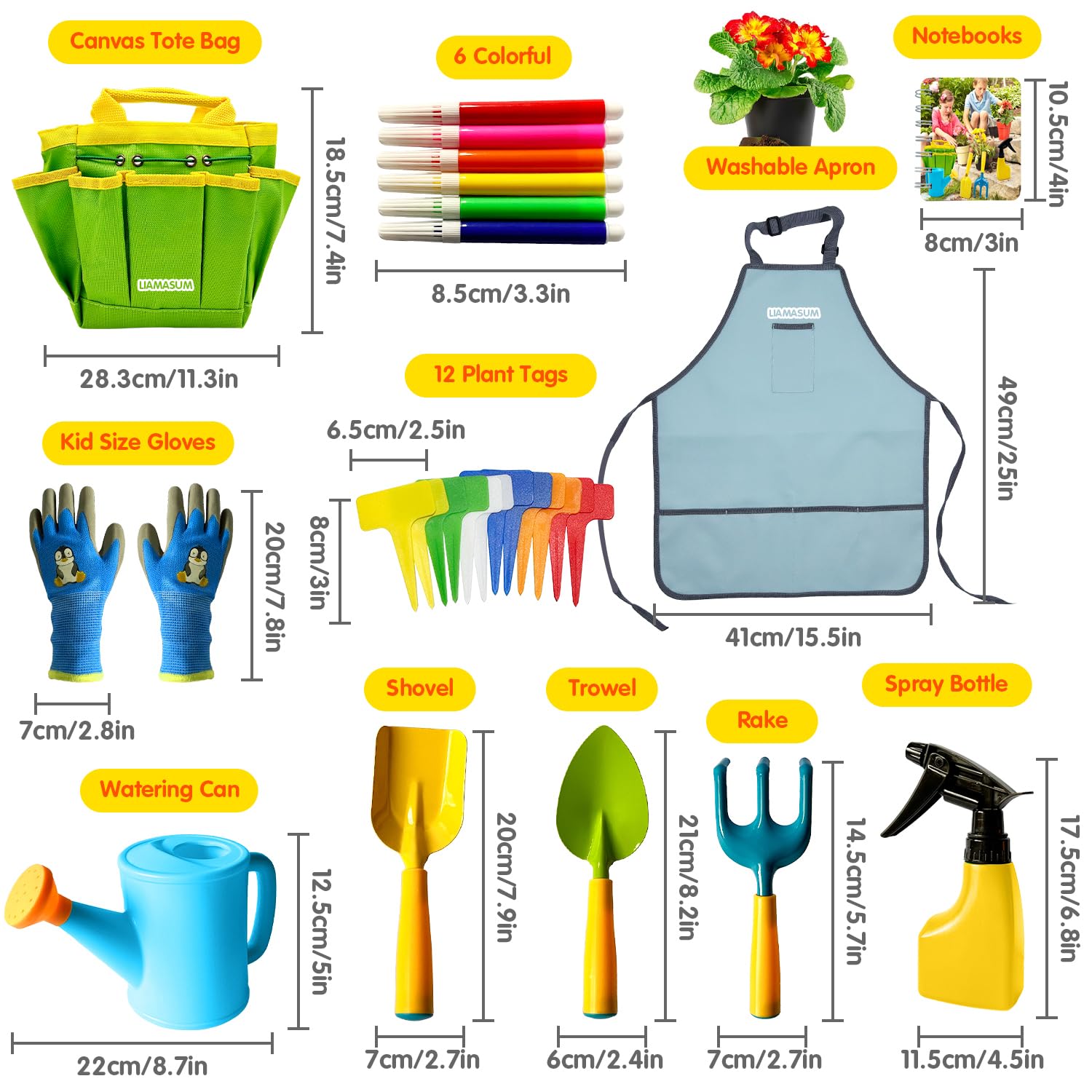 Juego de herramientas de jardinería – El kit de herramientas de jardín incluye rastrillo de pala, pala, delantal, guantes, regadera y bolsa de mano resistente para el mejor regalo al aire 4