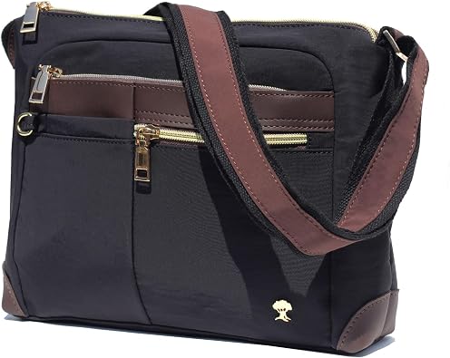 ESVAN Nylon Crossbody Bag For Women Waterproof Lightweight Casual Multi Pockets Shoulder Handbag Purse