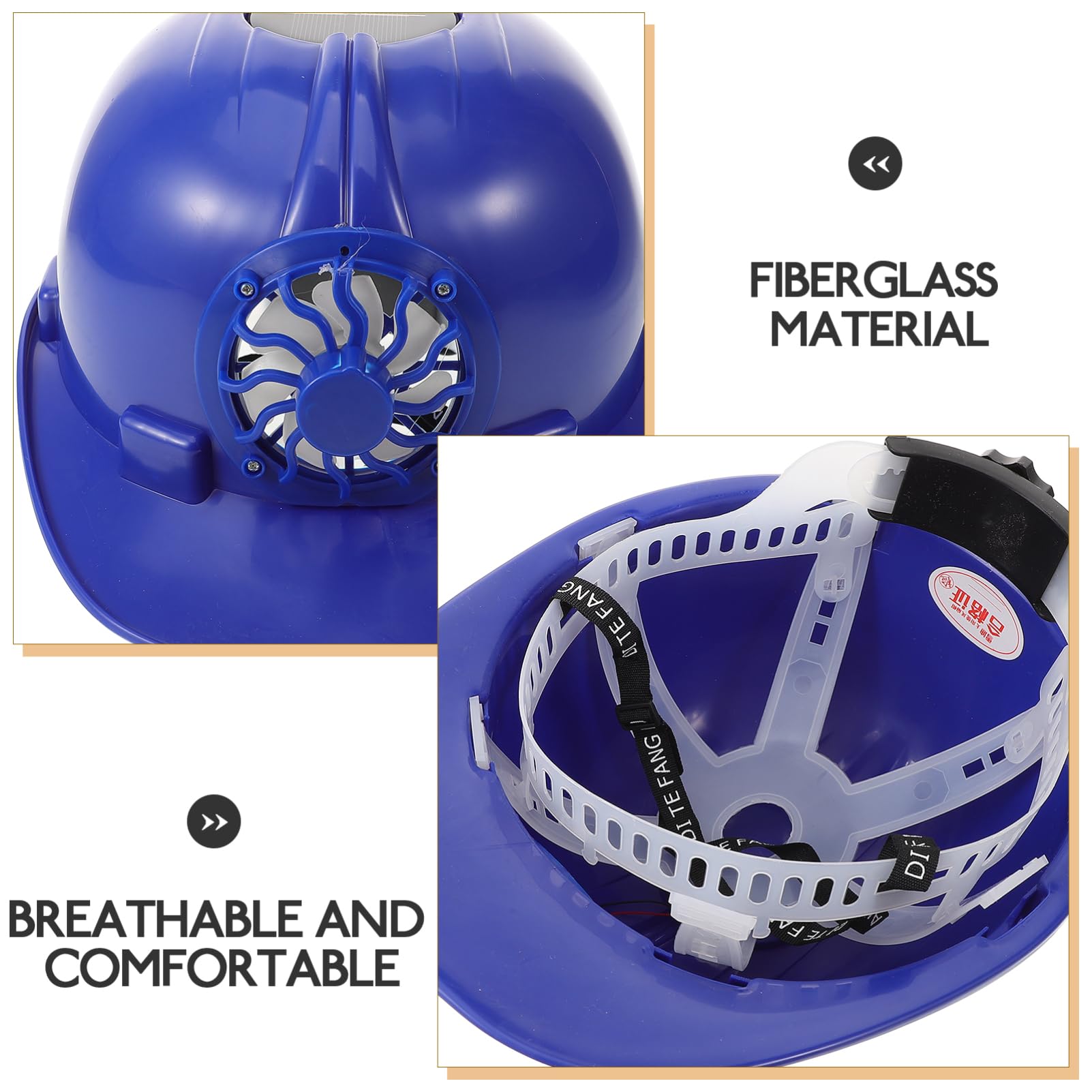 LALAFINA Casco Sicurezza con Ventilatore Solare Cappello Protettivo per Esterni Protezione Solare per Attività Estive e e Comfort