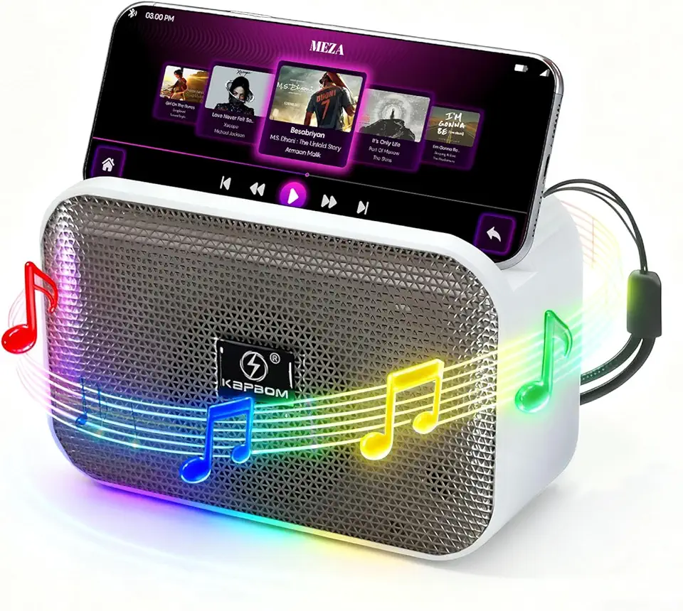 Caixa de Som Portátil RGB Bluetooth de 10 W, Som Estéreo, Pequena Caixa de Som Sem Fio Para Ambientes Externos, Bateria de 4 Horas,Caixa de Som Sem Fio Ideal Para Viagens, Banho, Festas e Casa(Preto)