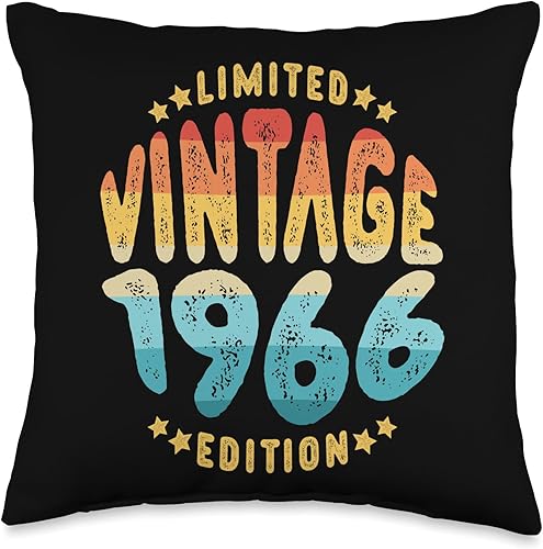 Age 58 Vintage 1966 Men Women 58th Birthday Gifts Vintage 1966 Limited Edition 58 años Retro 58th Birthday Throw Pillow, 16 x 16, multicolor