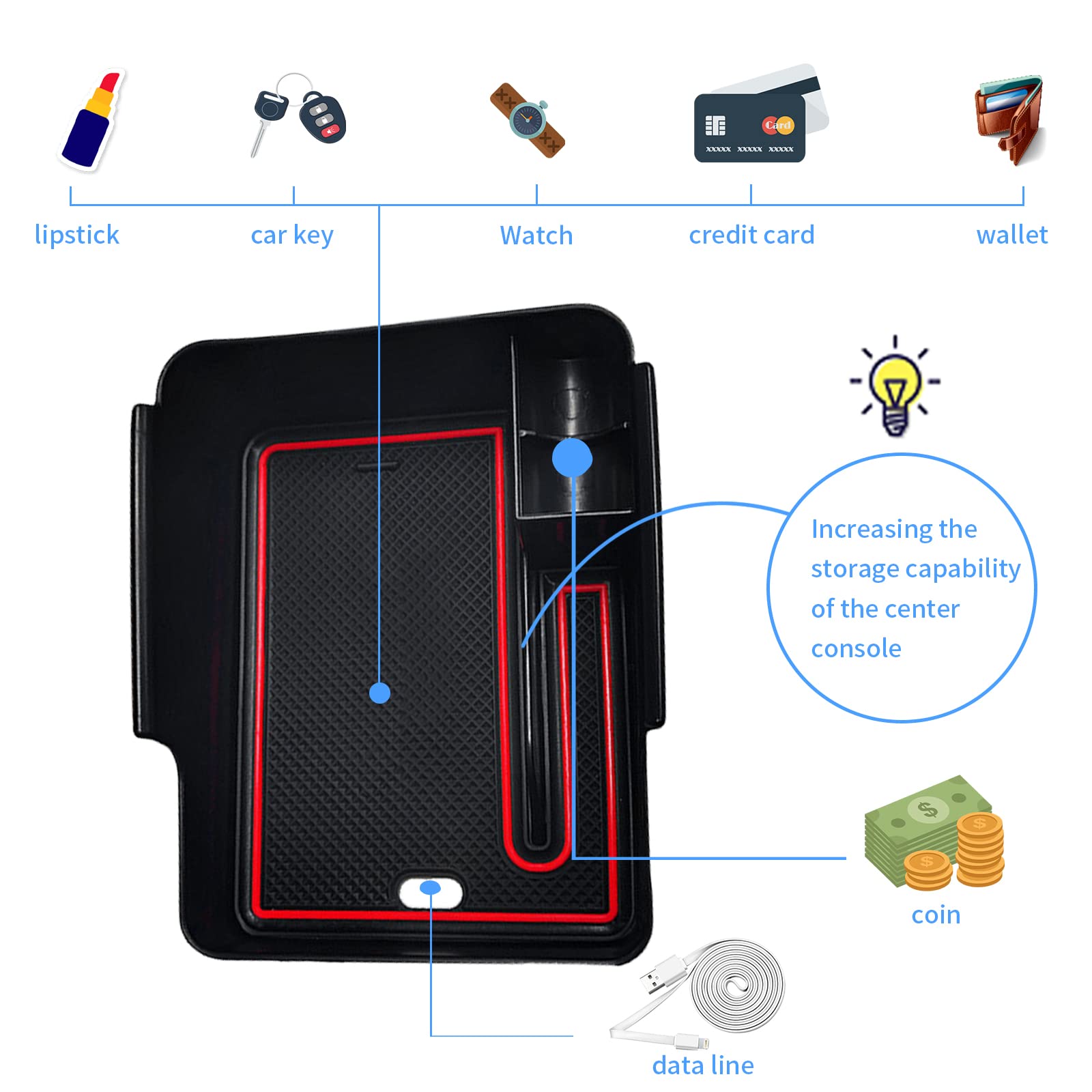 YEE PIN Compatible with Lynk & Co 01 CX11 2021 2022+ Center Console Storage  Box, Armrest Organizer, Accessories with Non-Slip Mat : Amazon.com.be:  Automotive