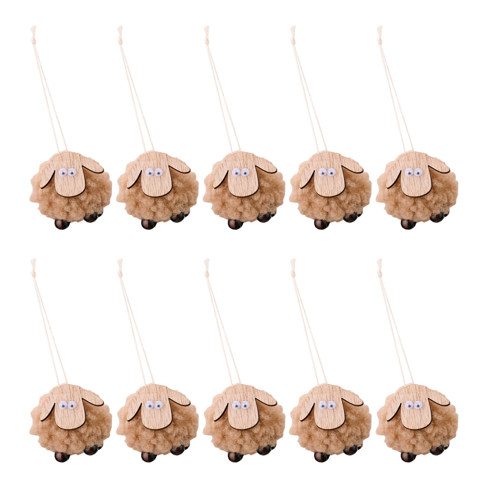 Of 10 Christmas Felt Sheep Hanging Set Lovely Felt Sheep Hanging Charm for Christmas Party Decoration Supplies Festival Tree Adornment