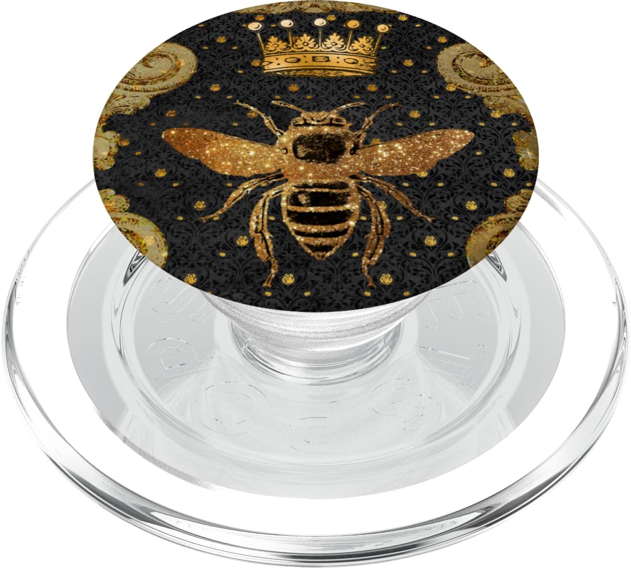Queen Bee Black Golden Vintage Look PopSockets PopGrip for MagSafe