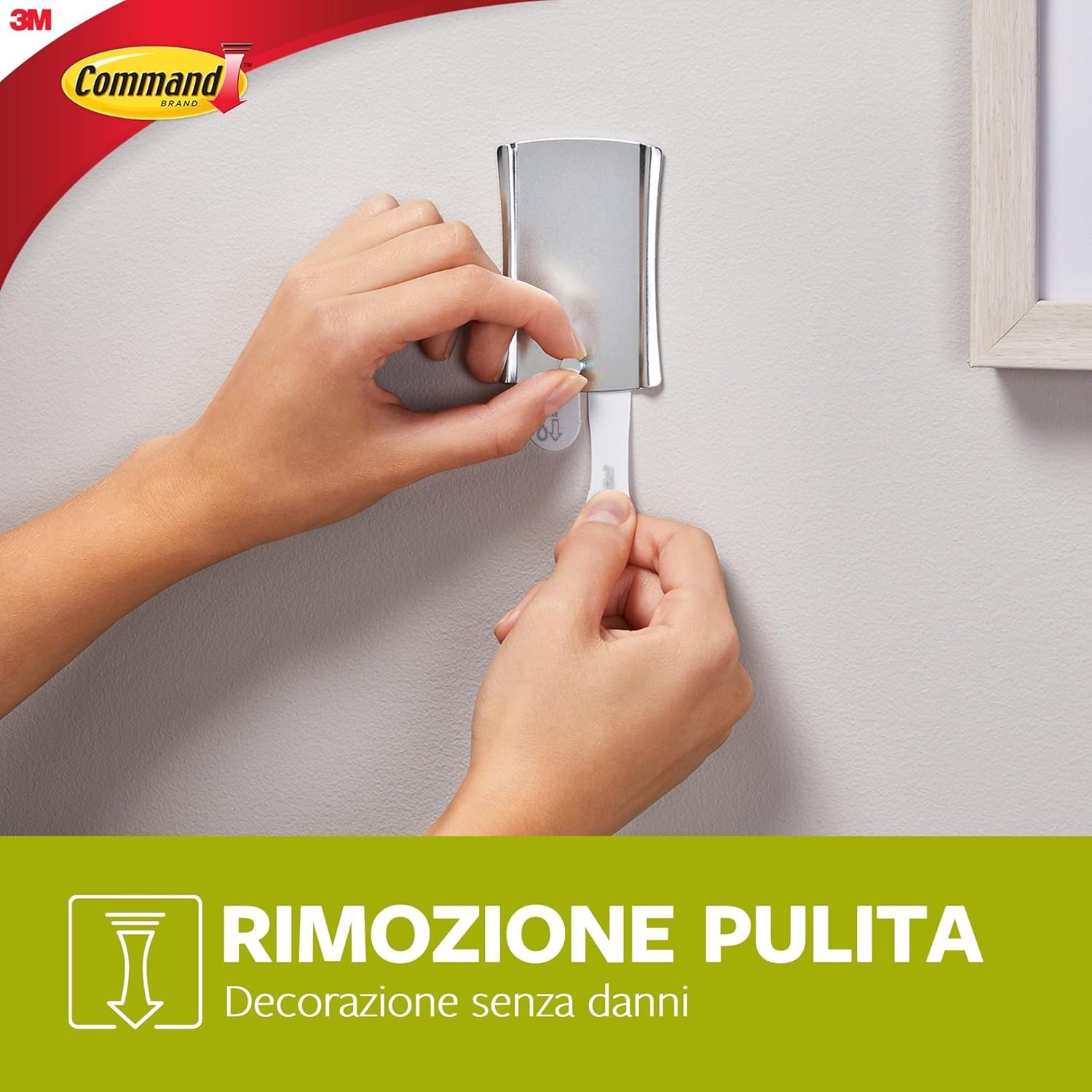Command Chiodo Adesivo Universale XL per Cornici - 4 Ganci e 10 Strisce Adesive - Fino a 3,6 kg