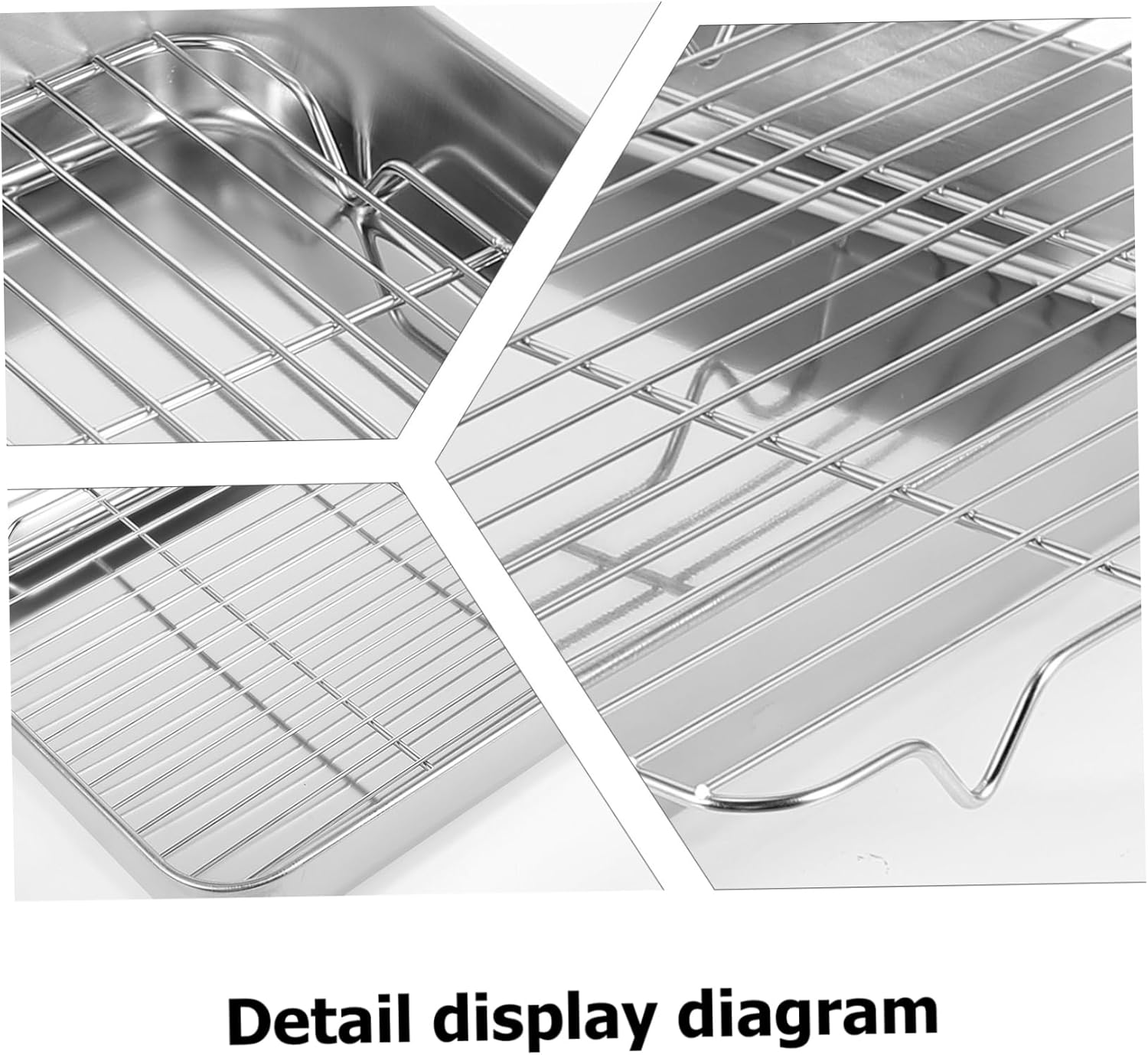 1set Multifunctional Stainless Steel Baking Tray Rack Deep Oven Pan for Cooking Nonstick Kitchen Bakeware for Cookies