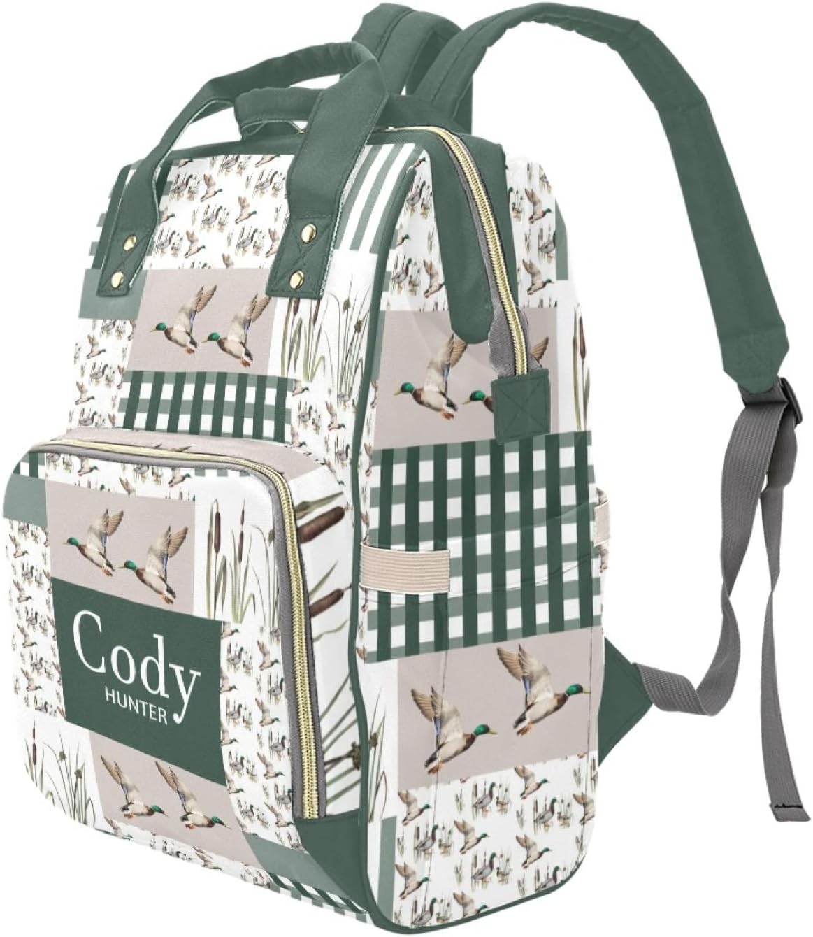 Personalized Wild Duck Diaper Bag Backpack with Name – Custom Baby Travel Tote for Mom or Dad, Nursing Bag for Girls, Shower Gift for Baby, Daycare Essentials Organizer