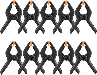 10pcs, 3inch Black A Type Plastic Spring Clamps with Ridged Handle, DIY Woodworking Tools