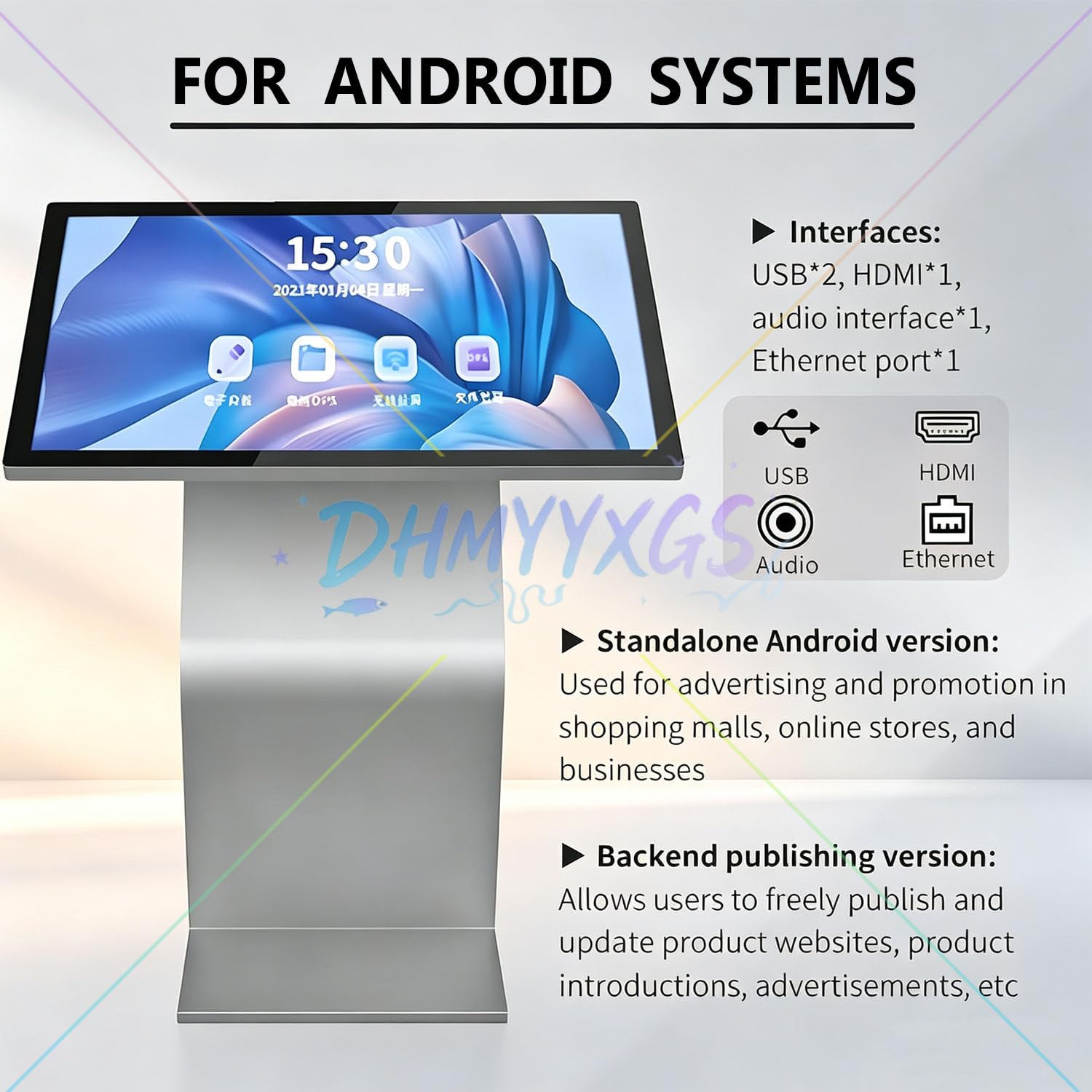 Display Interattivo da Pavimento 1080P IPS,Chiosco Touch Screen 22/32" Silver-22in