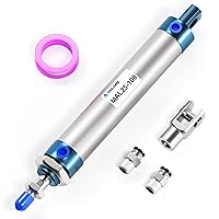 Vista 15 de TAILONZ PNEUMATIC Cilindro de Aire de 16mm Orificio 25mm Carrera de Doble Acción con Conector Y y 2 Piezas de Conexión de 6mm MAL16x25