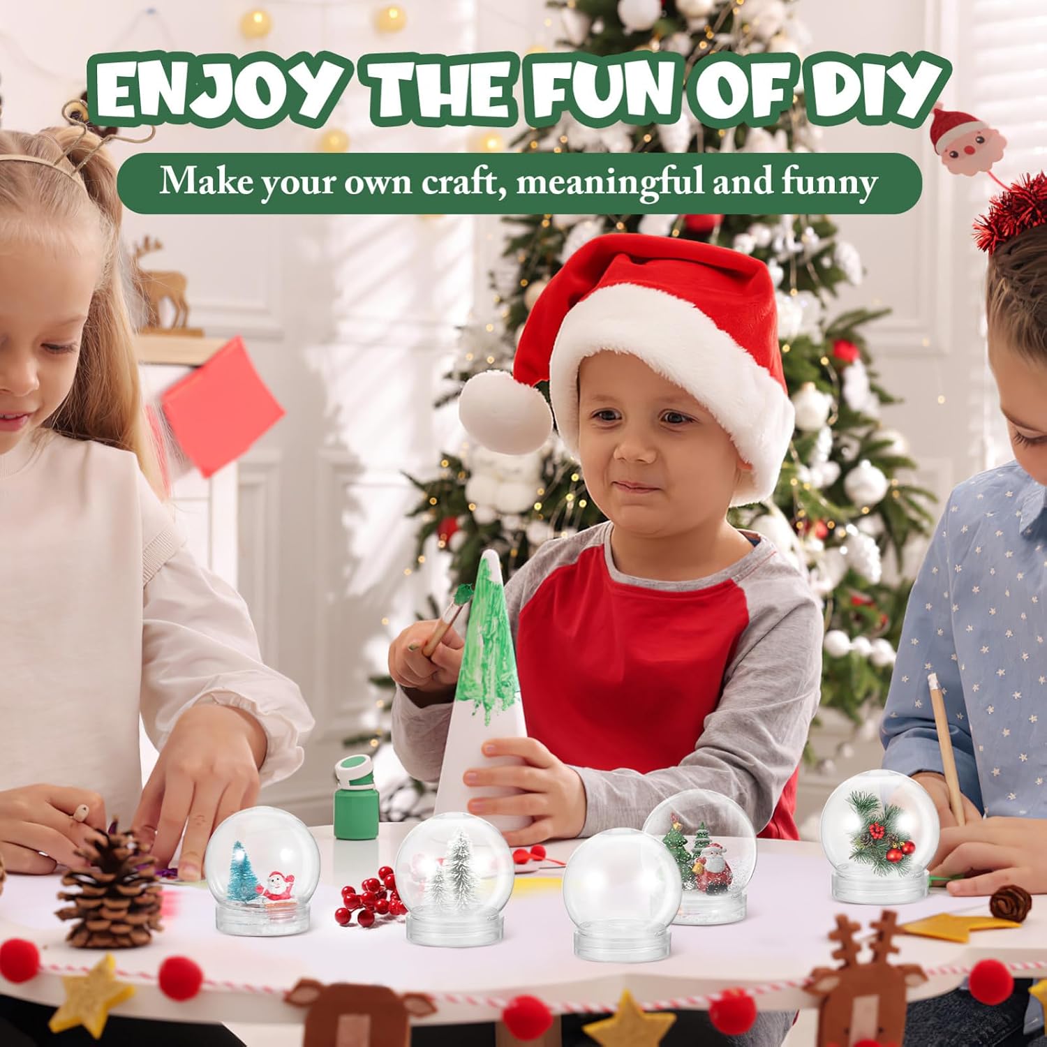 DOITOOL DIY Snow Globes 15 Pack Clear Plastic Snowball Globes with Screw Off Caps 2.76 Inch Empty Water Globes for Crafts Home Decoration and Custom Snow Globe DIY Projects