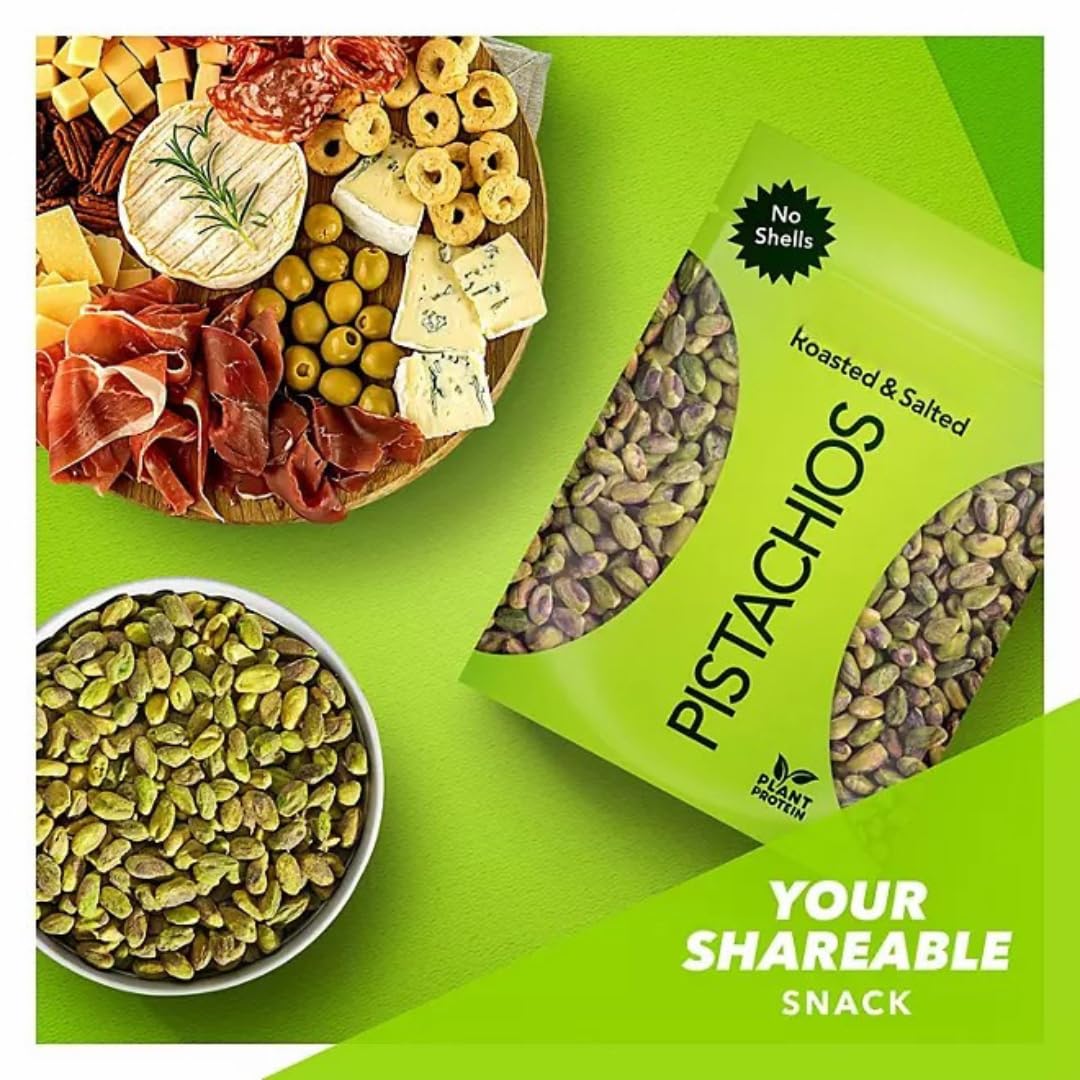2 Pack Shelled Roasted Salted Pistachios 24 oz. bag of roasted Dry-roasted without shells good source of protein to your culinary creations