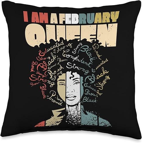 Black History Month African Pride Apparel Almohada afroamericana para hombres, mujeres y niños, 16 x 16 pulgadas, multicolor