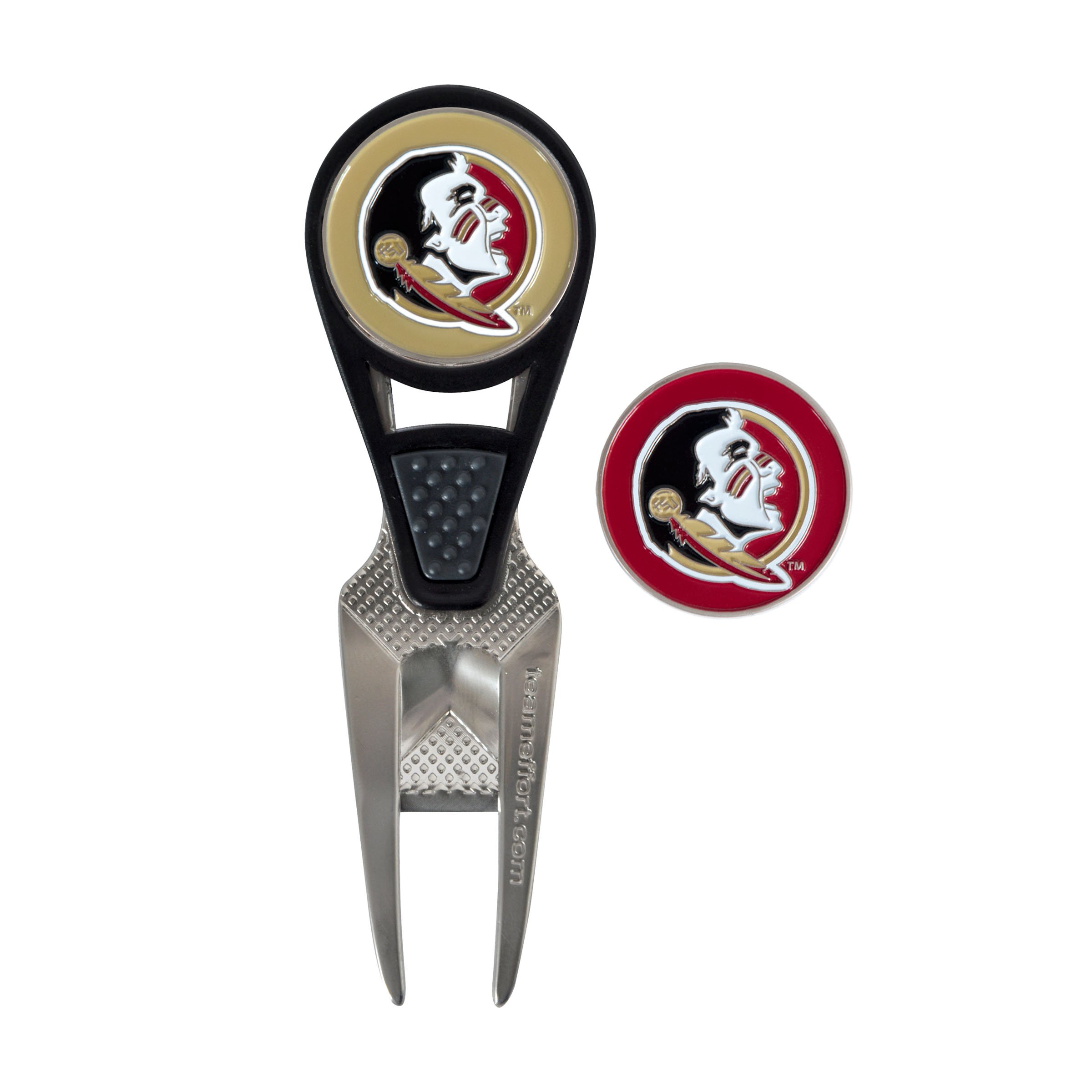 Team Effort Florida State Seminoles CVX Golf Ball Mark Repair Tool and 2 Ball Markers