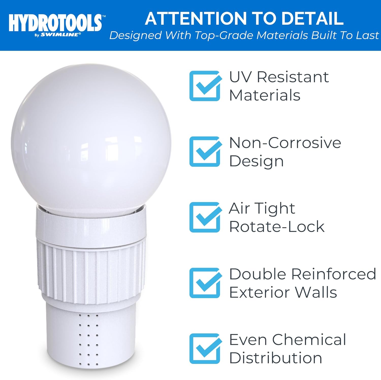 SWIMLINE HYDROTOOLS Chlorine Floater Dispenser For Above Ground & Inground Pools Spas | Solar Powered LED Light-Up Colorful Globe Pool Decoration |Large Capacity Floating 3-Inch Chlorine Bromine Tabs