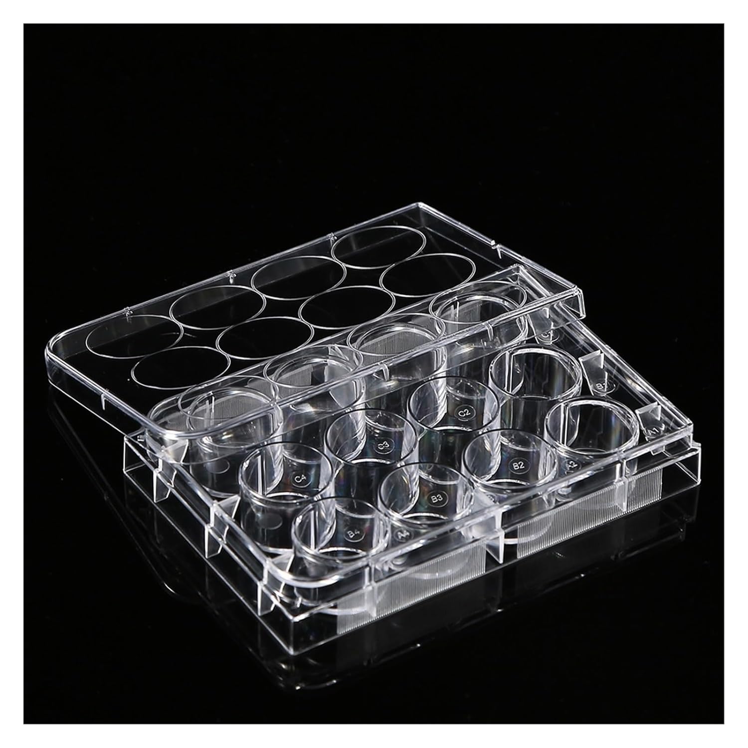 Run Ken 5Pcs Polystyrene Petri Dishes Culture Dish 12-Hole for Laboratory Biological Scientific Lab Supplies
