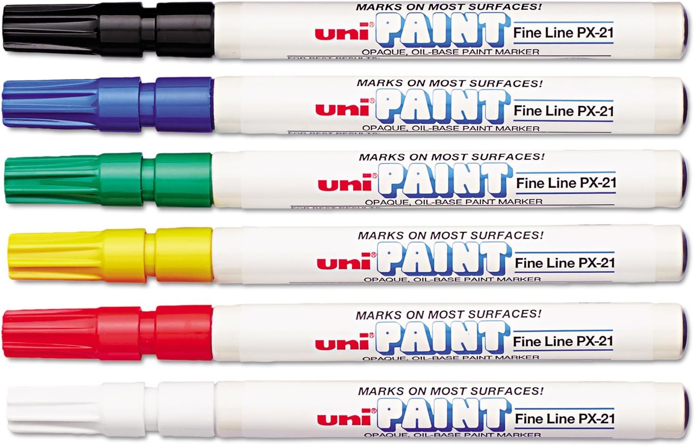 Sanford 63720 Uni-Paint Oil Based Marker, Fine Point, Assorted Inks, 6/Set